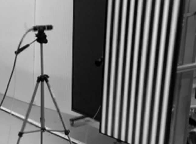 We use cosine patterns to encode each monitor pixel, providing a dense set of reference points for the camera pixels.